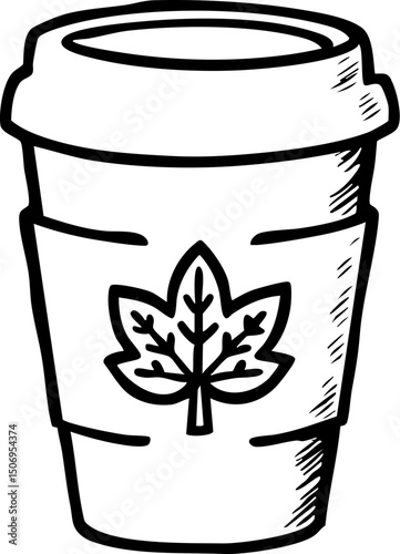 Sipping serenity coffee cup art in a cozy urban  close-up of leaf design in warm atmosphere