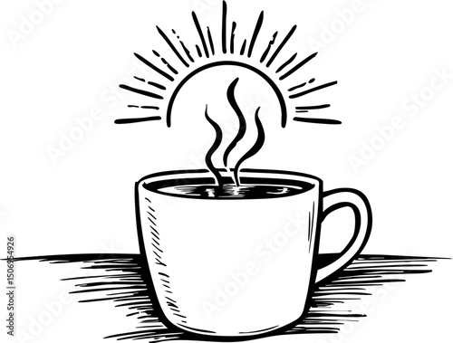 Morning ritual enjoying a warm cup of coffee cozy kitchen inviting atmosphere close-up view comfort and relaxation