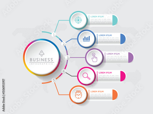 Vector business Presentation Connecting Steps Infographic Template
