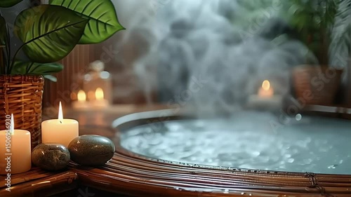 Serene Spa Candlelight with Steam – Warm Golden Relaxation Loop