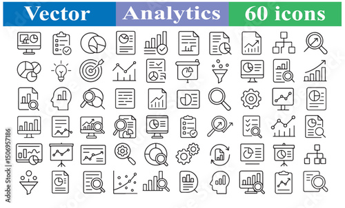 Business Analytics and Data Visualization Icons Set