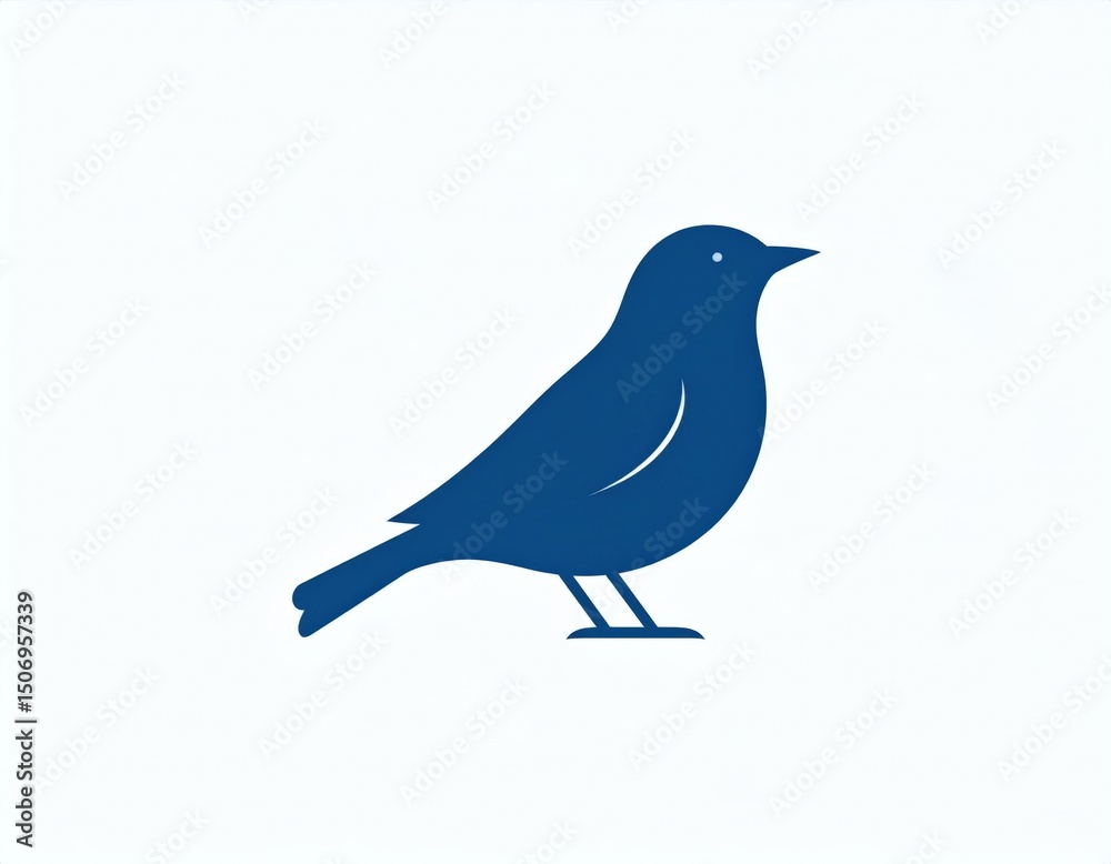 Obraz premium Simple Blue Bird Silhouette