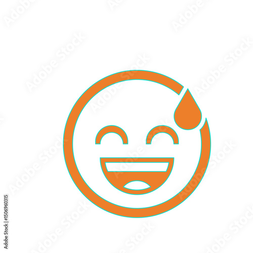 A Delightfully Sweaty Emoji Depicting Joyful Exertion and Amusement