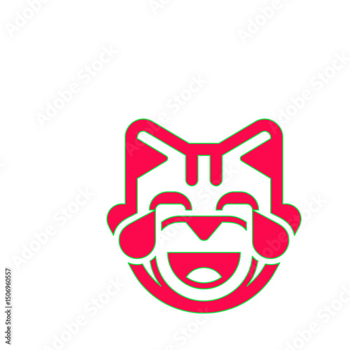 A Joyful, Cartoonish Cat Emoji Displaying Exuberant Laughter and Delight