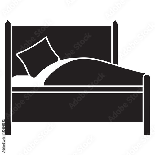 bed sheet with pillow bedroom icon glyph vector design templates simple and modern