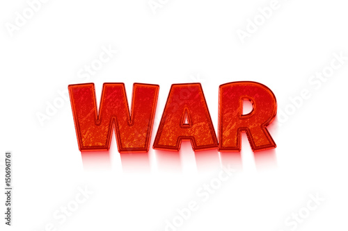 War Transparent 3D Text Style in With Red Style