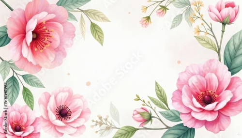 Delicate watercolor floral pattern, soft pastel tones, subtle, botanical, romantic