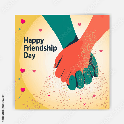 Happy international friendship day celebration social media post design