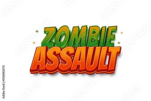 Zombie Assault Transparent 3D Text Style