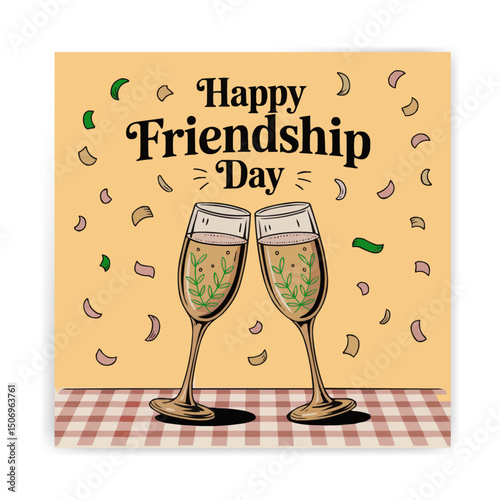 Happy international friendship day celebration social media post design