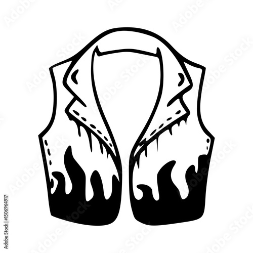 rock and roll leather vest illustration