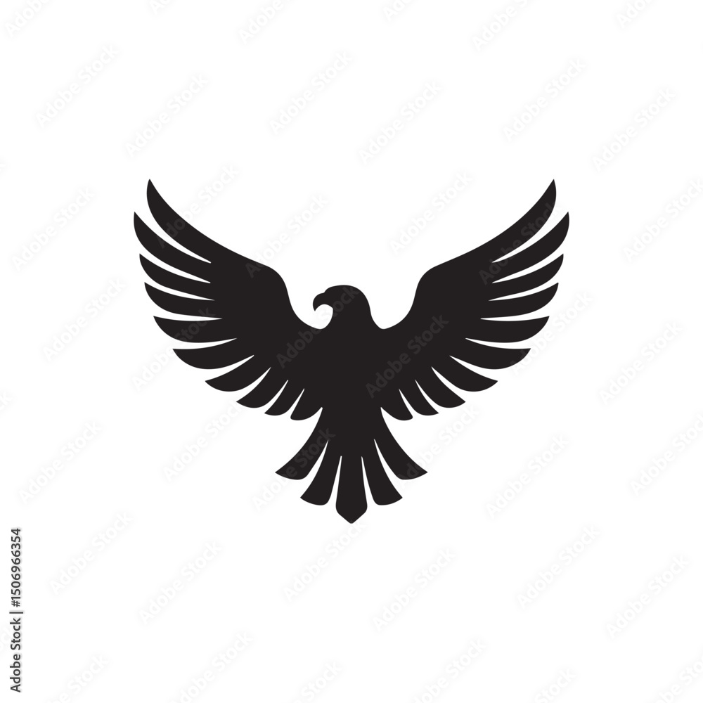 Obraz premium eagle logo vector Bold and clean eagle logo vector, with sharp lines and a strong silhouette