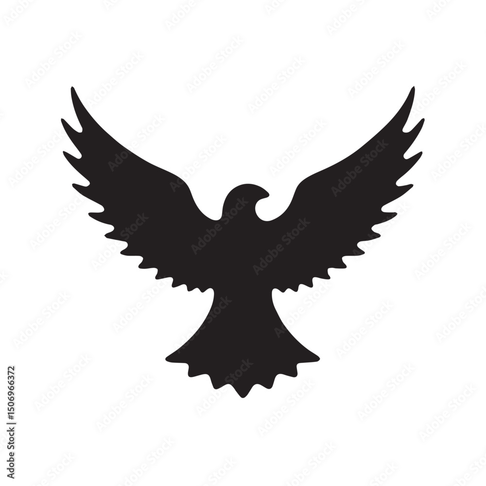 Obraz premium eagle logo vector Bold and clean eagle logo vector, with sharp lines and a strong silhouette 