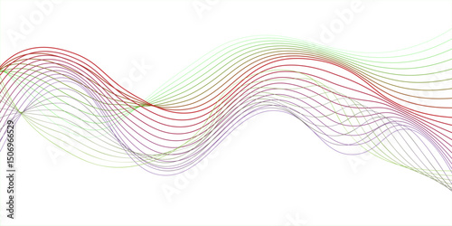 Multicolored striped. Creative unusual background with abstract wave lines for creating a trendy banner, poster. vector eps