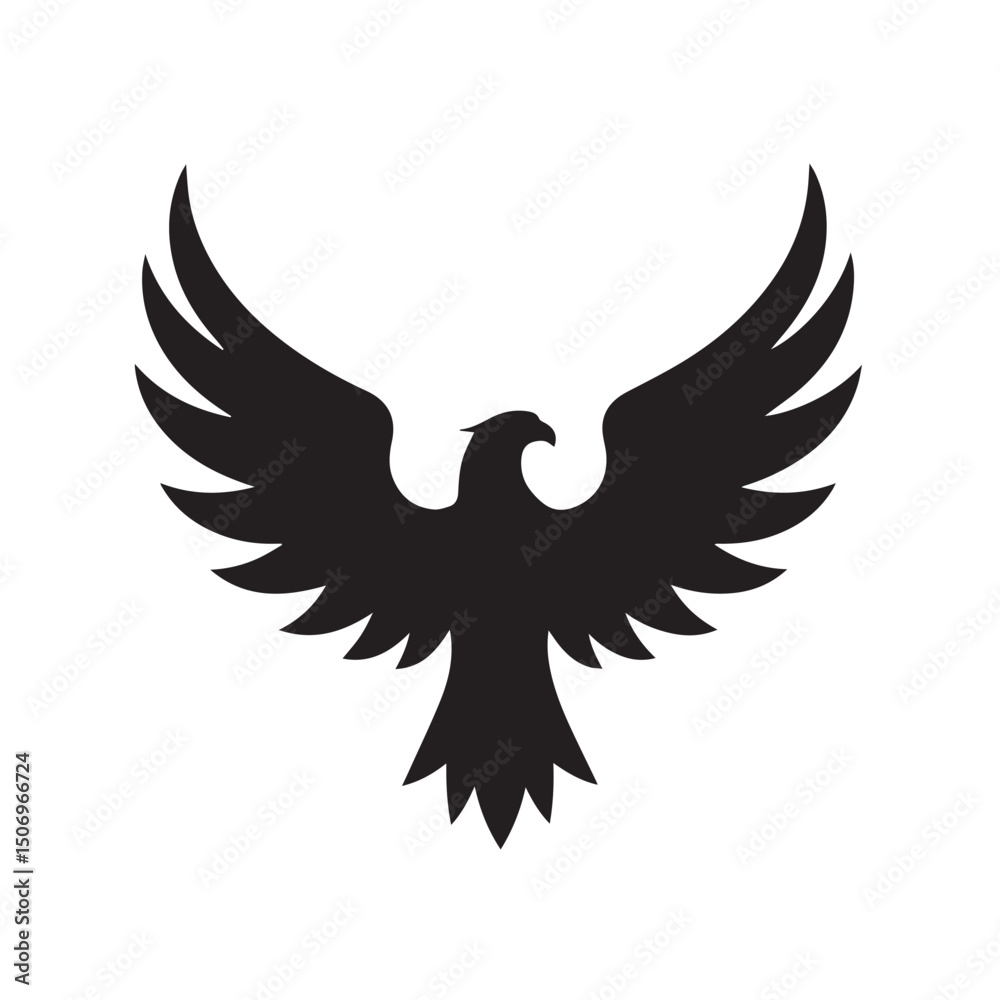 Obraz premium eagle logo vector Bold and clean eagle logo vector, with sharp lines and a strong silhouette 