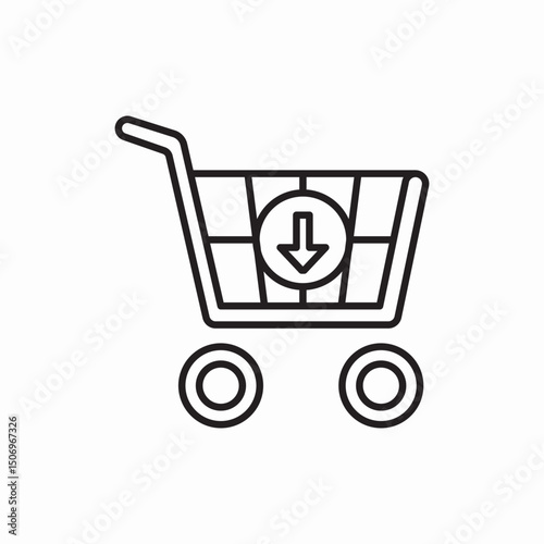 Shopping cart money payment icon vector sign