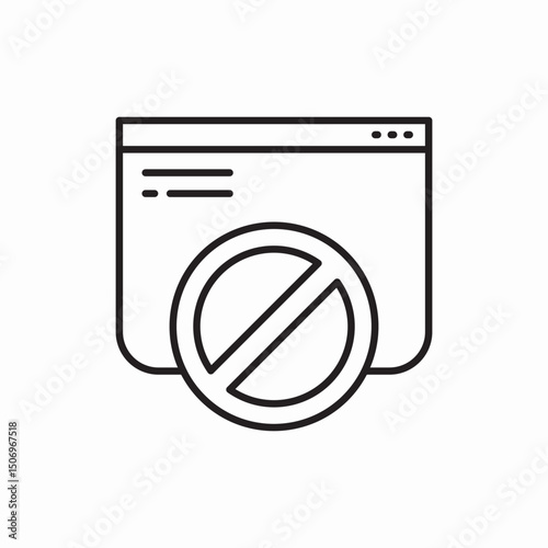 Browser window block access icon vector sign