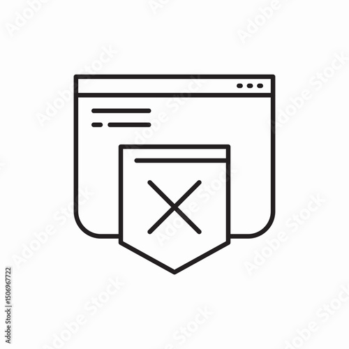 Browser window close delete icon vector sign