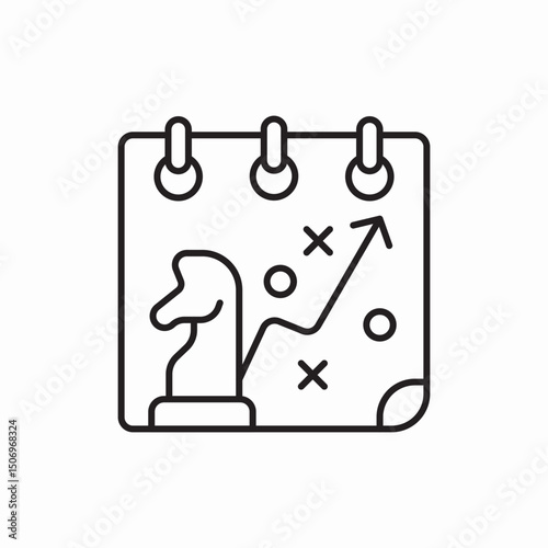 Strategy plan calendar chess icon vector sign