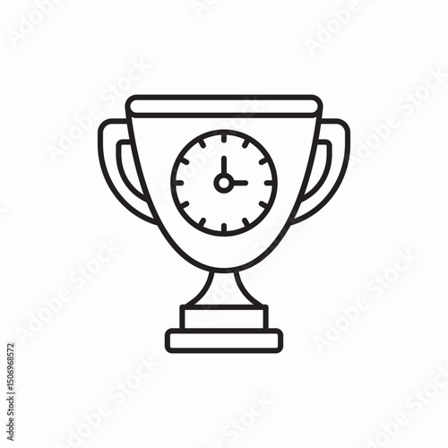 Time trophy achievement award icon vector sign