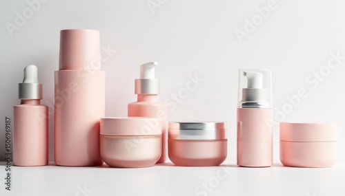 Clean, minimalist white backdrop for cosmetic products, clean, neutral