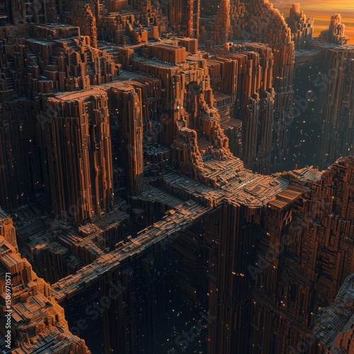 A bustling metropolis of a distant alien civilization awaits exploration.