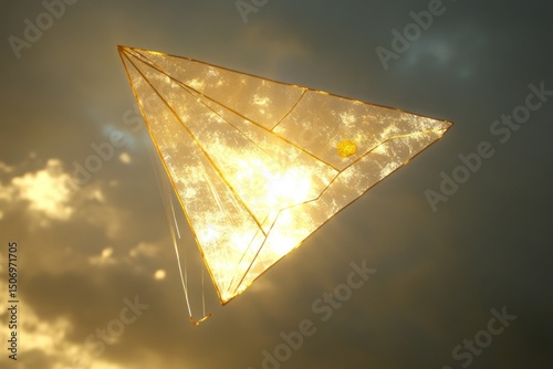 Paper kite in golden light