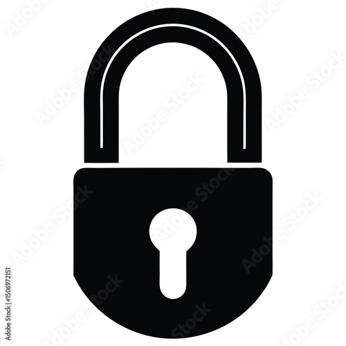 Black padlock icon security privacy symbol