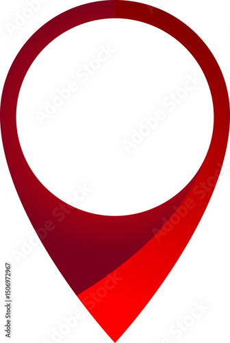 Elegant location pin with red gradient. Ideal for mapping applications, travel guides,  presentations. Represents destination, place  geographic info.