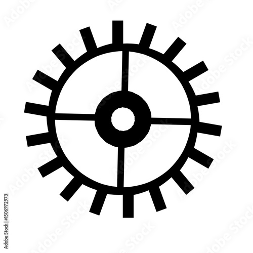 Gears shapes line icons. Flat machine gear icon. Wheel cogwheel vector. Simple outline isolated elements. Black gear.