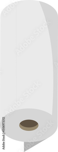 Clean, minimalist illustration of a paper roll.  Perfect for websites, apps, or presentations needing a simple, functional image representing cleanliness, hygiene, or organization.