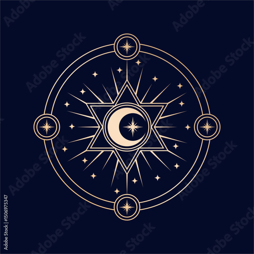 Divine Spirit Symbol: Sacred Celestial Vector Design