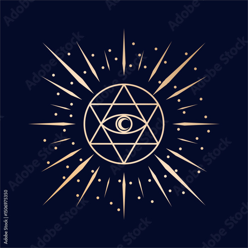 Divine Spirit Symbol: Sacred Celestial Vector Design