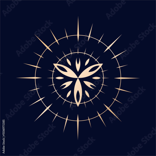 Divine Spirit Symbol: Sacred Celestial Vector Design