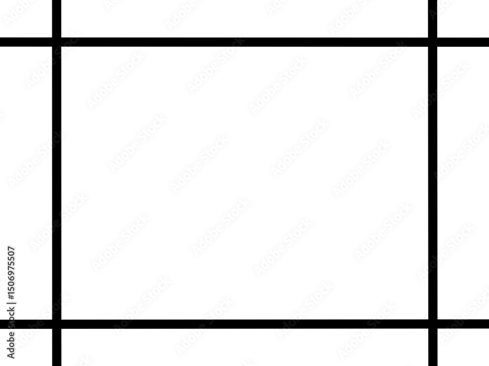 Fototapeta premium 黒いラインのシンプル枠・背景透過フレーム素材(囲み・装飾・罫線)