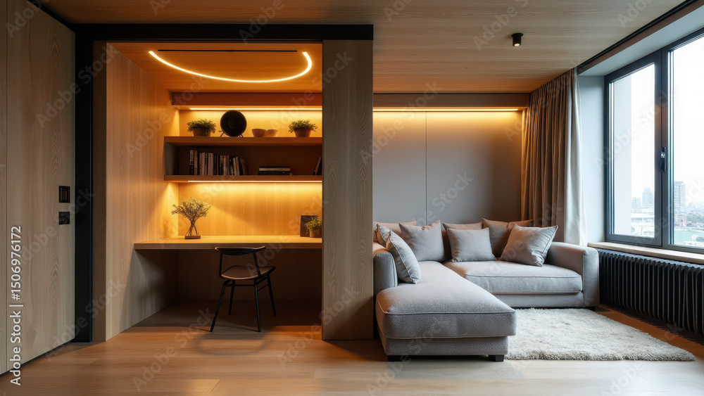 Fototapeta premium Compact Living: Homes with Transformable Layouts