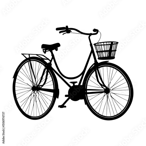 Vintage Bicycle Silhouette – Classic Old-School Cycle Vector Illustration

 photo