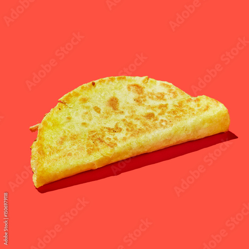 Tacos - traditional Tex-Mex dish on red background