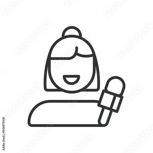 Journalist, icon in line design. Journalist, news, press, interview, media, report, article on white background vector. For the theme: Journalist editable stroke icon