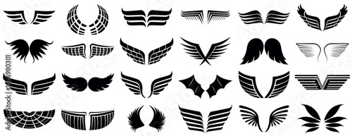 Wings shapes collection - vector illustration