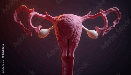 Detailed 3D Render of Female Reproductive System