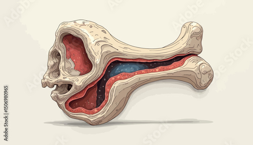 Detailed Cross Section of a Human Skull's Inner Ear