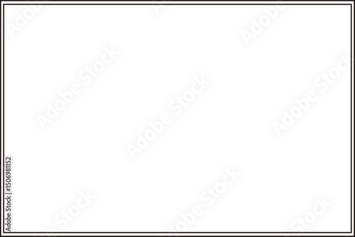 Double Line Black Frame on Transparent Background