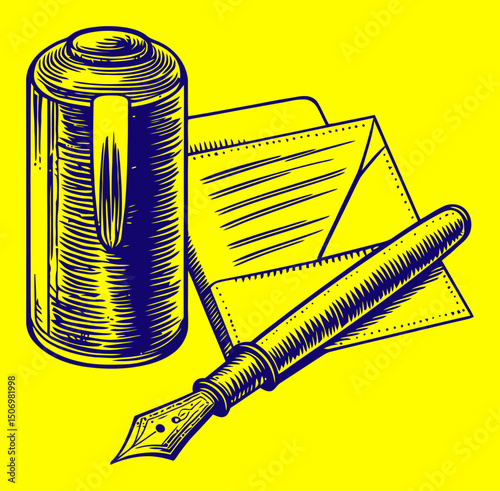 Vintage Engraving Tools for Art and Craft Projects in Black and White