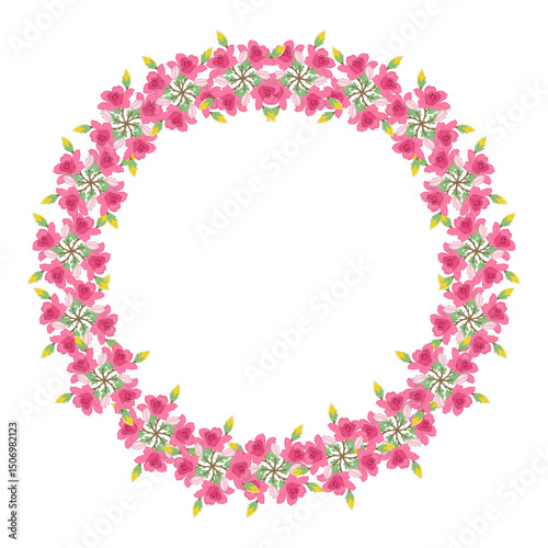 Floral wreath design, white isolate background