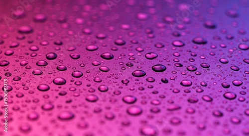 Magenta Surface Dotted with Water Droplets
