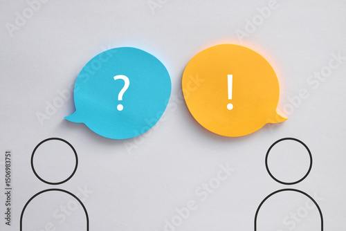 Communication between people, dialogue with questions and answers