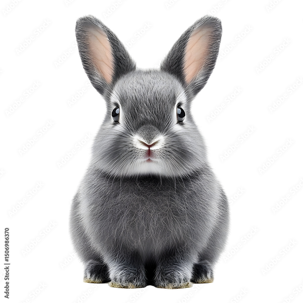 Fototapeta premium Adorable Gray Rabbit Illustration