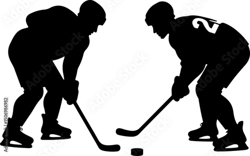 Hockey Player Silhouettes Collection vector
