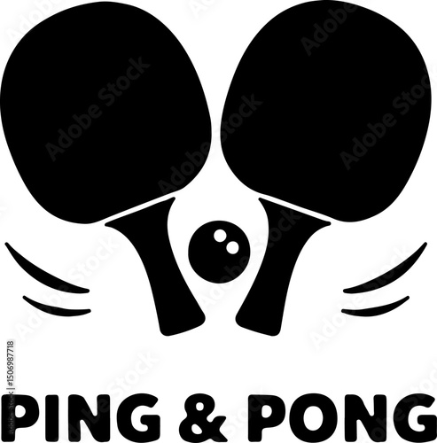 Silhouette of Table Tennis Player in Action vector
